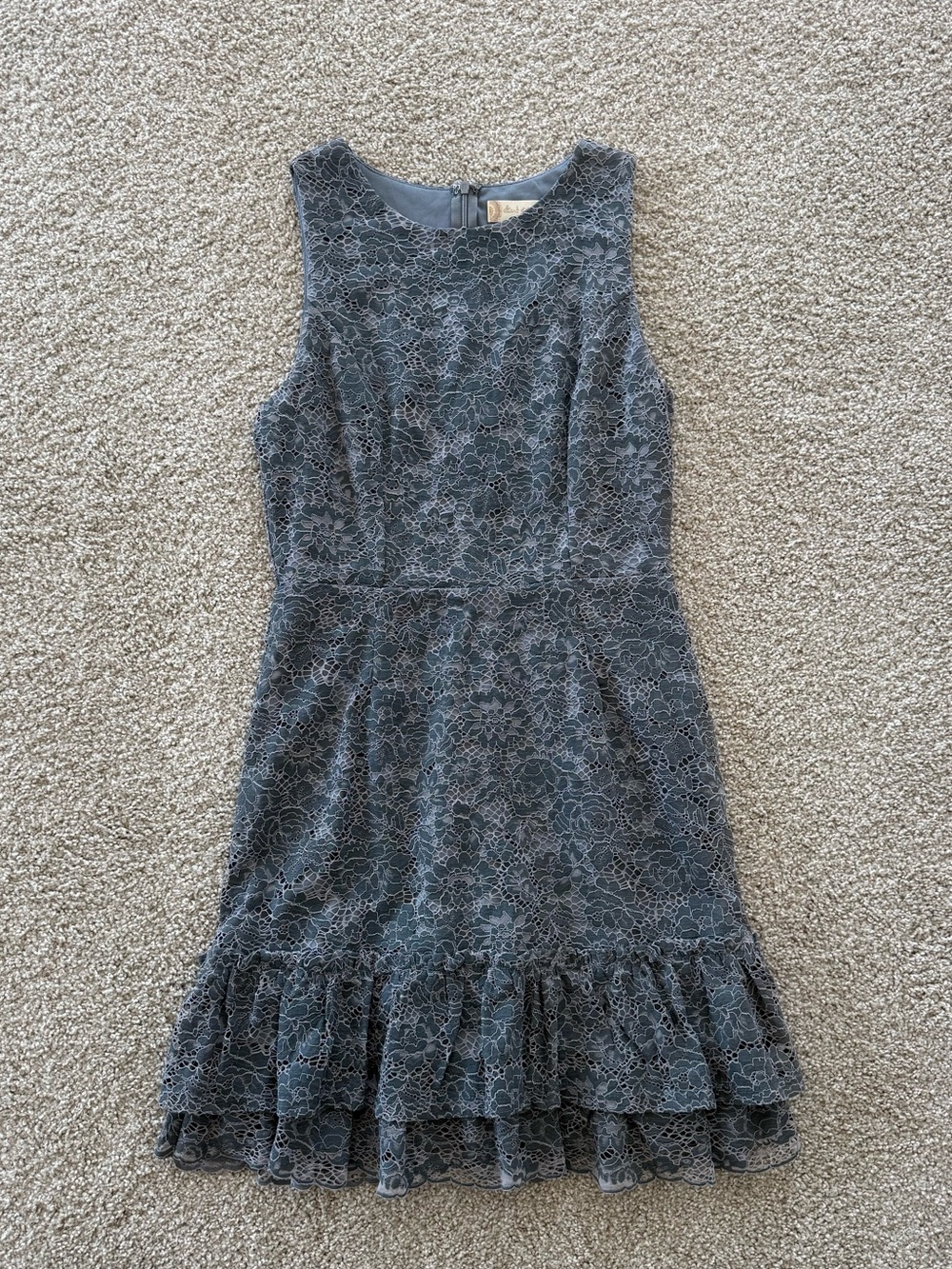 Altar'd State Slate Blue Lace Ruffle Dress